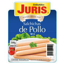 SALCHICHAS DE POLLO JURIS (PRECIO x UNIDAD DE 500GR)