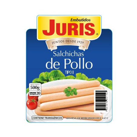 SALCHICHAS DE POLLO JURIS (PRECIO x UNIDAD DE 500GR) SALCHICHAS DE POLLO JURIS (PRECIO x UNIDAD DE 500GR)
