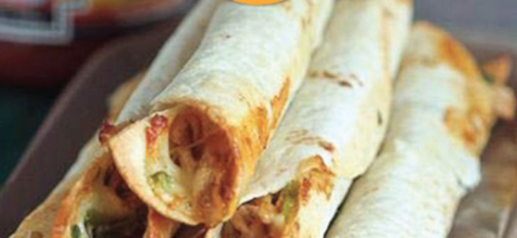 Flautas de pollo al horno y espinacas Flautas de pollo al horno y espinacas